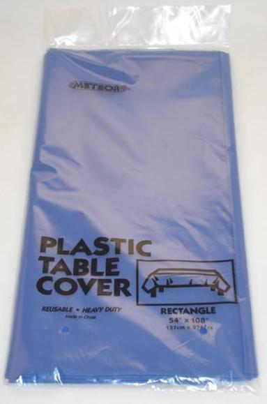 (image for) Royal Blue Plastic Table Cover ~ Rectangle - Click Image to Close